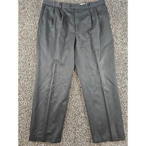 Louis Raphael Mens Sz 42x32 Pleated Front Dress Pants Dark Gray Straight Leg